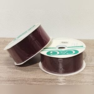 Burgundy Wired Edge Velvety Ribbon - 50 Yrds Total